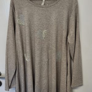 New Mocha Sparkle Heart Jumper One Size fits sizes 18 20 22 24