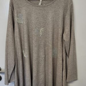 New Mocha Sparkle Heart Jumper One Size fits sizes 18 20 22 24