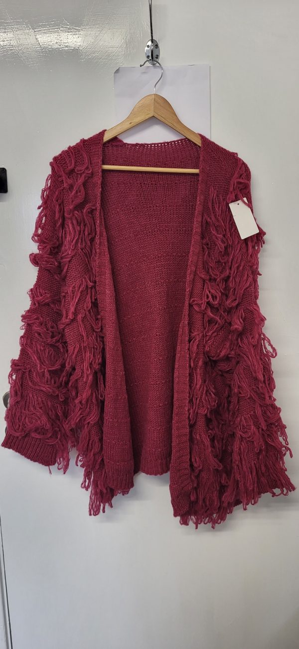 New Ladies Raspberry Pink Ruffle Cardigan One Size fits sizes 16 18 20 22