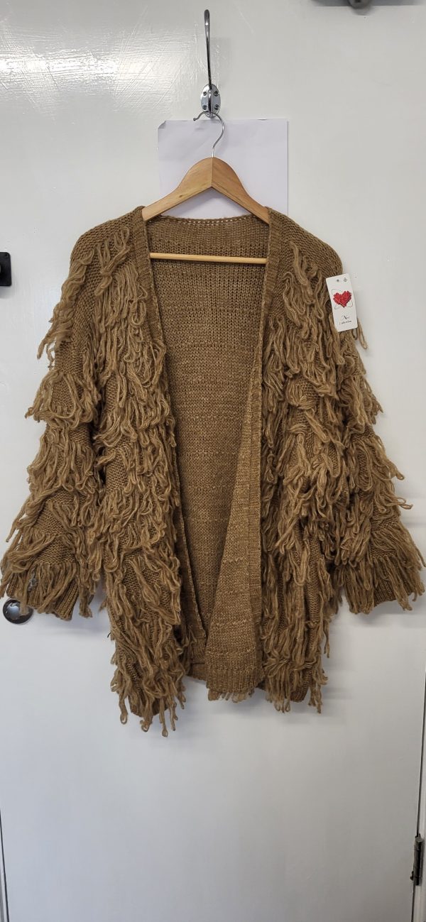 New Ladies Mocha Ruffle Cardigan One Size fits sizes 16 18 20 22