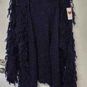 New Ladies Navy Blue Ruffle Cardigan One Size fits sizes 16 18 20 22