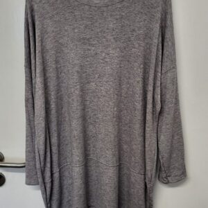 New Ladies Grey Edged with Silver Jumper One Size fits sizes 18 20 22