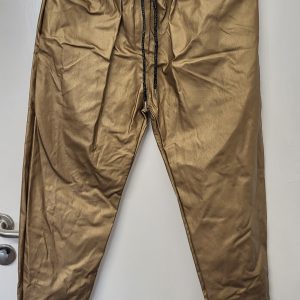 New Ladies Gold Coated Trousers Roll Up One Size fits sizes 18 20 Size 2