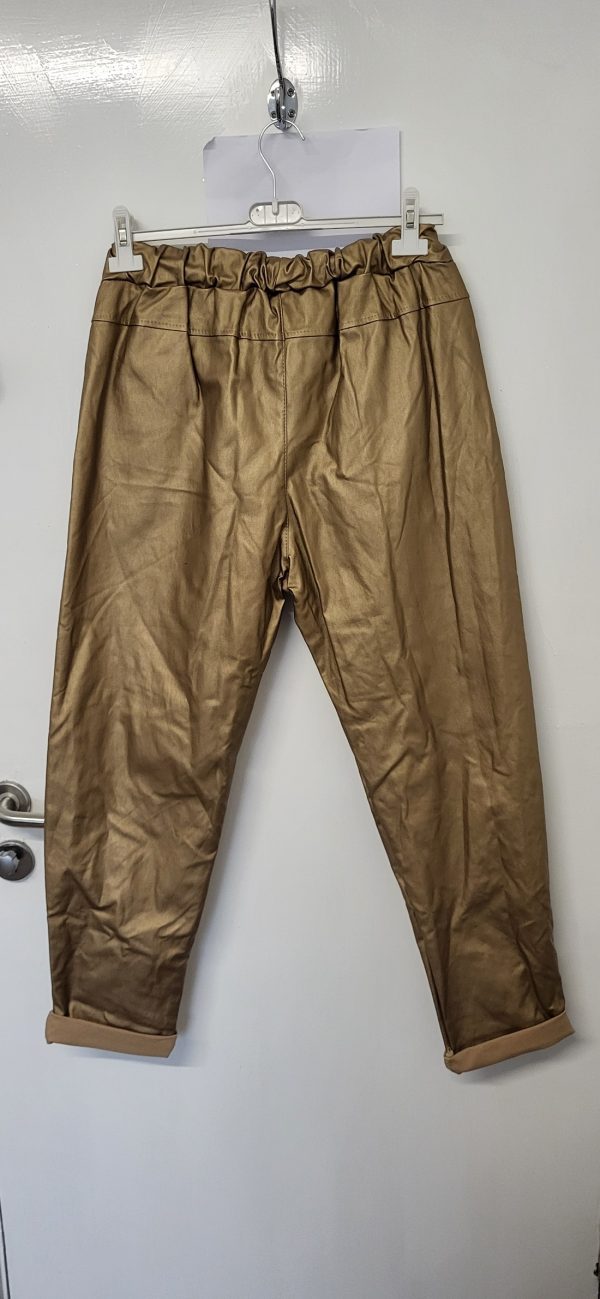 New Ladies Gold Coated Trousers Roll Up One Size fits sizes 18 20 Size 2 - Image 6