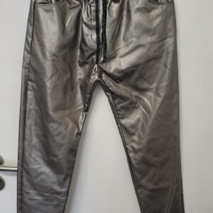 New Ladies Silver Coated Trousers Roll Up One Size fits sizes 10 12 14 16 Size 1