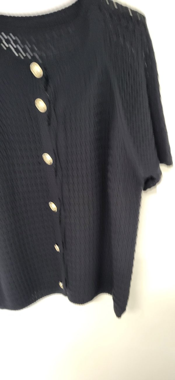 New Ladies Navy Blue Button Up Short Sleeve Cardigan One Size fits sizes 16 18 20 - Image 3