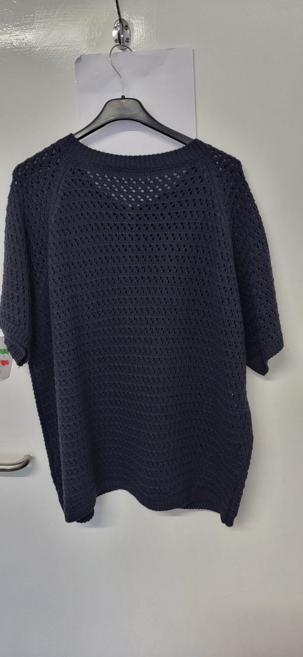 New Ladies Navy Blue Button Up Short Sleeve Cardigan One Size fits sizes 16 18 20 - Image 5