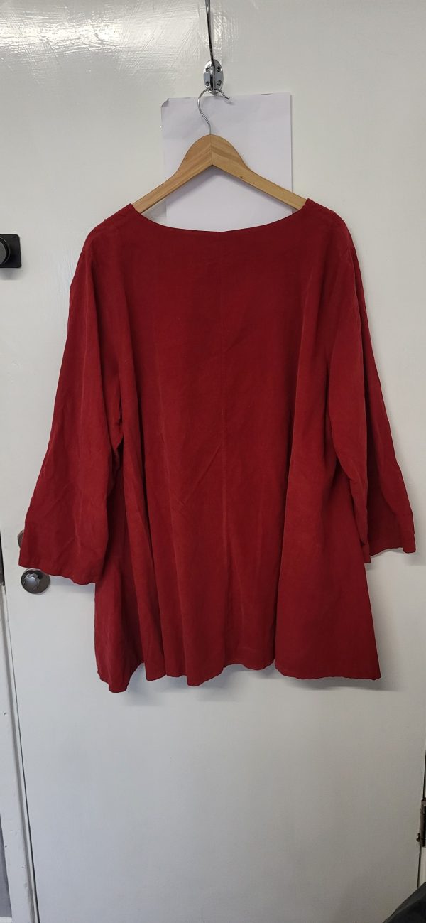 New Ladies Burgundy Cord Tunic Top with Pockets One Size fits sizes 18 20 22 - Image 7