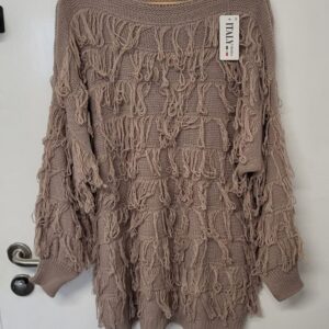 New Ladies Mocha Ruffle Jumper One Size fits sizes 16 18 20 22