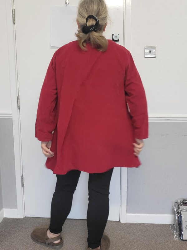 New Ladies Burgundy Cord Tunic Top with Pockets One Size fits sizes 18 20 22 - Image 9