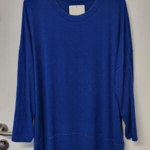 New Ladies Royal Blue Edged with Silver Jumper One Size fits sizes 18 20 22