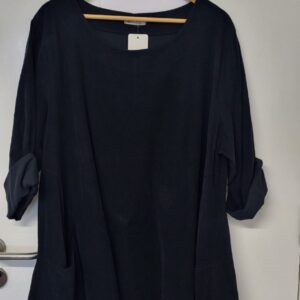 New Ladies Navy Blue Cord Tunic Top with Pockets One Size fits sizes 18 20 22 non returnable
