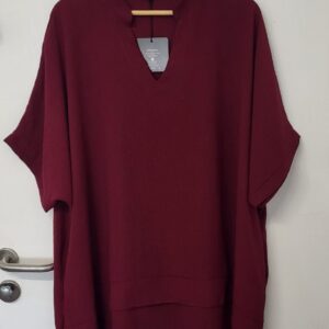 Ladies Women New Burgundy Plus Tunic Top One Size fits sizes 18 20 22 24