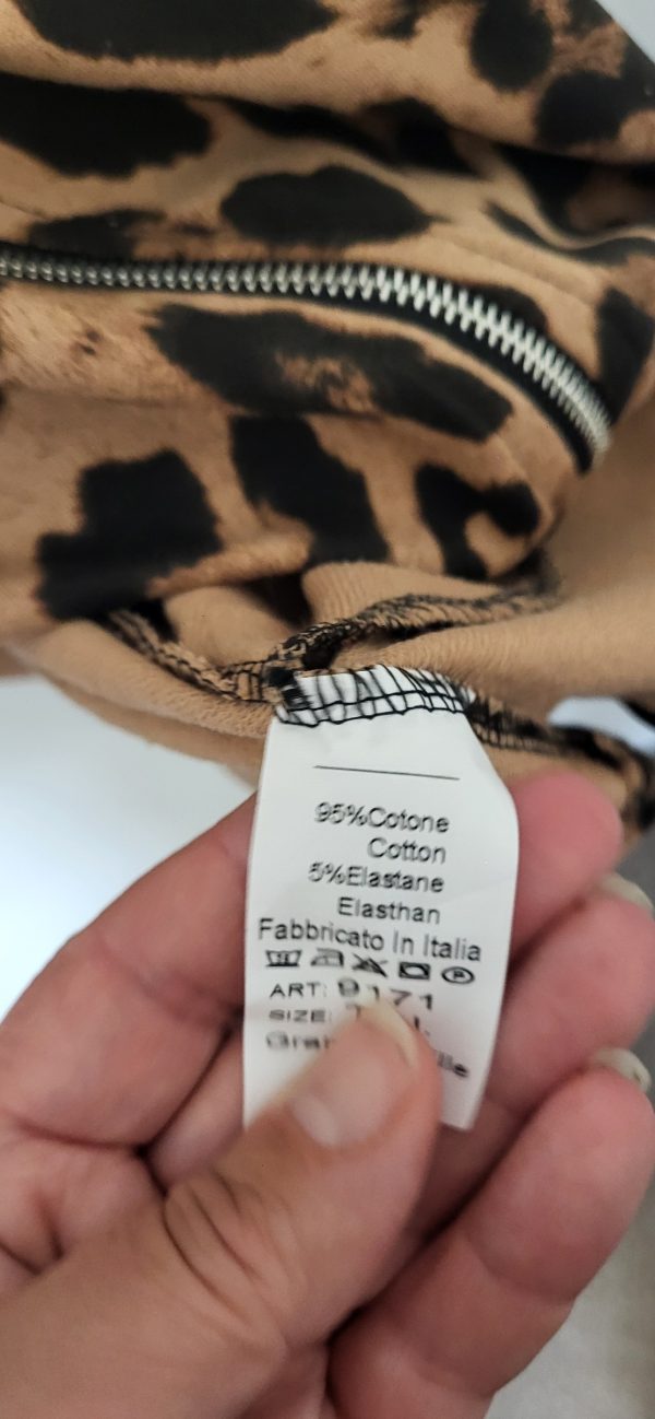 New Ladies Dark Beige Leopard Print Zip Up Hooded Jacket One Size fits sizes 18 20 22 - Image 6