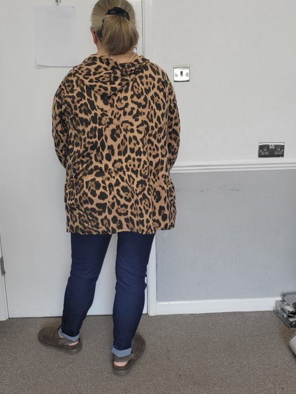 New Ladies Dark Beige Leopard Print Zip Up Hooded Jacket One Size fits sizes 18 20 22 - Image 9