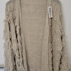New Ladies Mocha Ruffle Cardigan One Size fits sizes 16 18 20 22