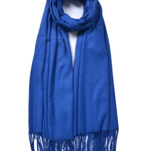 Royal Blue Plain Tassel Scarf