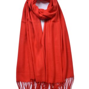 Red Plain Tassel Scarf
