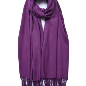 Purple Plain Tassel Scarf