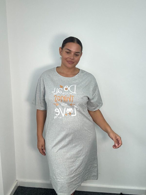 New Ladies Grey Nightshirt size 14 to 20