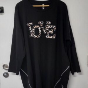 New Ladies Black Love Sweatshirt One Size fits sizes 18 20 22