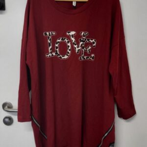 New Ladies Wine Love Sweatshirt One Size fits sizes 18 20 22