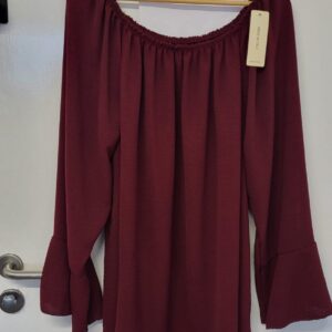 New Ladies Burgundy Tunic Top One Size fits sizes 18 20 22