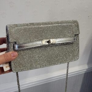 Silver Sparkle Clutch Bag