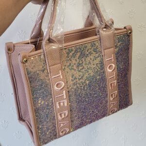 Pink Medium Sequin Tote Bag