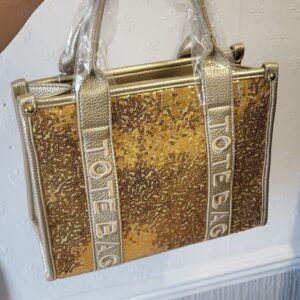 Gold Medium Sequin Tote Bag