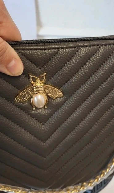 Grey Bee Crossbody Bag - Image 5