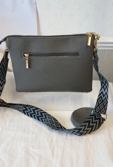 Grey Bee Crossbody Bag - Image 6