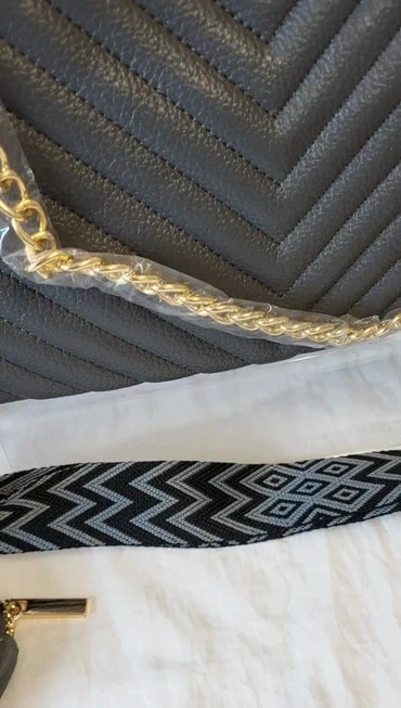 Grey Bee Crossbody Bag - Image 8