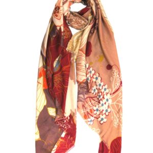 New Ladies Pink Floral Scarf