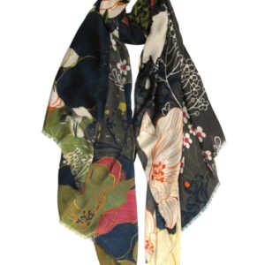New Ladies Grey Floral Scarf