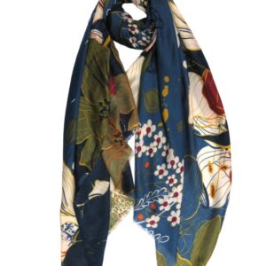 New Ladies Blue Floral Scarf