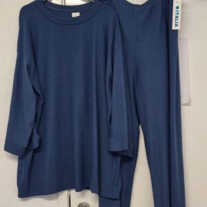 New Ladies Plus Size Soft Lounge Suit Denim Blue One Size fits sizes 20 22 24