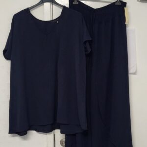 New Ladies Navy Blue Top and Trouser Set One Size fits sizes 18 20 22