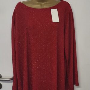 New Red Sparkle Top One Size fits sizes 16 18 20 Great Price
