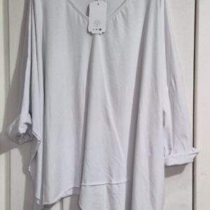 New Ladies White Asymmetrical Top One Size fits sizes 18 20 22 24