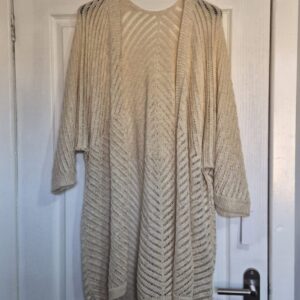 New Ladies Lacy with fleck Beige Cardigan One Size fits sizes 18 20 22 24 NON RETURNABLE