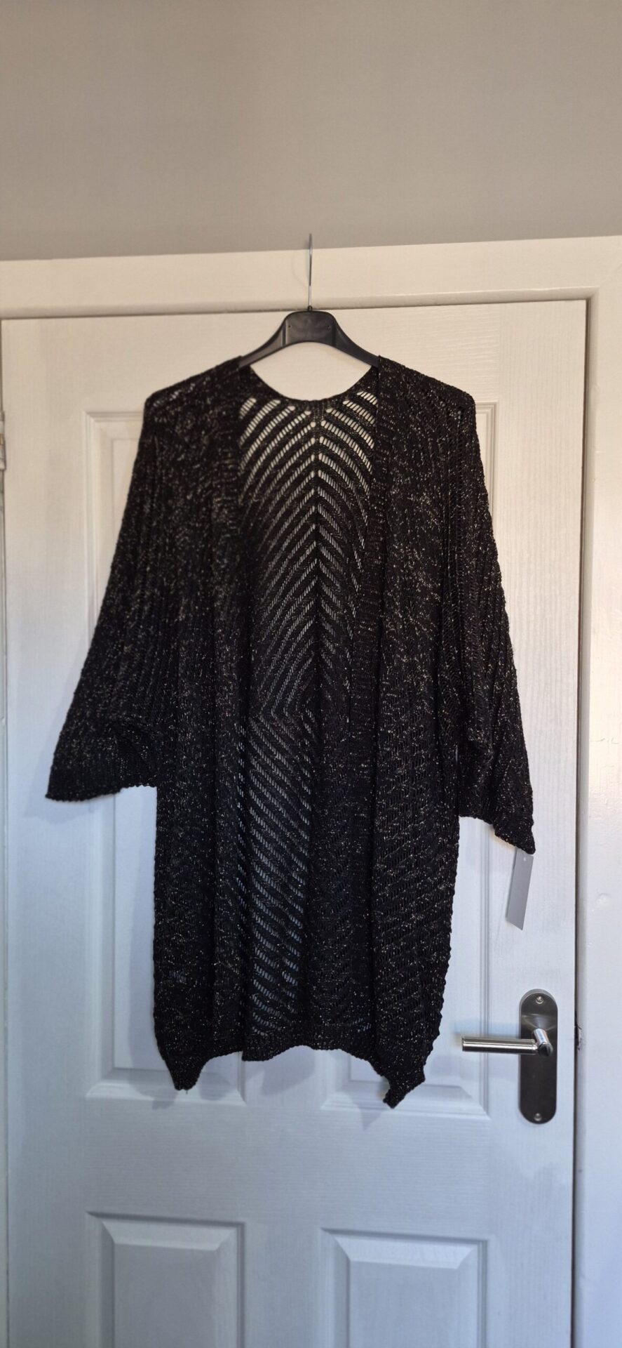 New Ladies Lacy with fleck Black Cardigan One Size fits sizes 18 20 22 24 NON RETURNABLE - Image 2