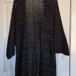 New Ladies Lacy with fleck Black Cardigan One Size fits sizes 18 20 22 24 NON RETURNABLE