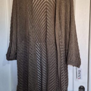 New Ladies Lacy with fleck Taupe Cardigan One Size fits sizes 18 20 22 24