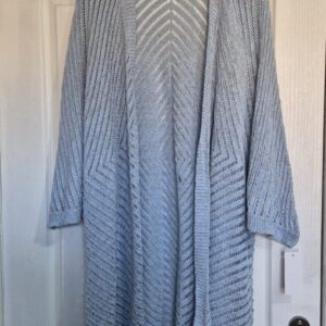 New Ladies Lacy with fleck Sky Blue Cardigan One Size fits sizes 18 20 22 24