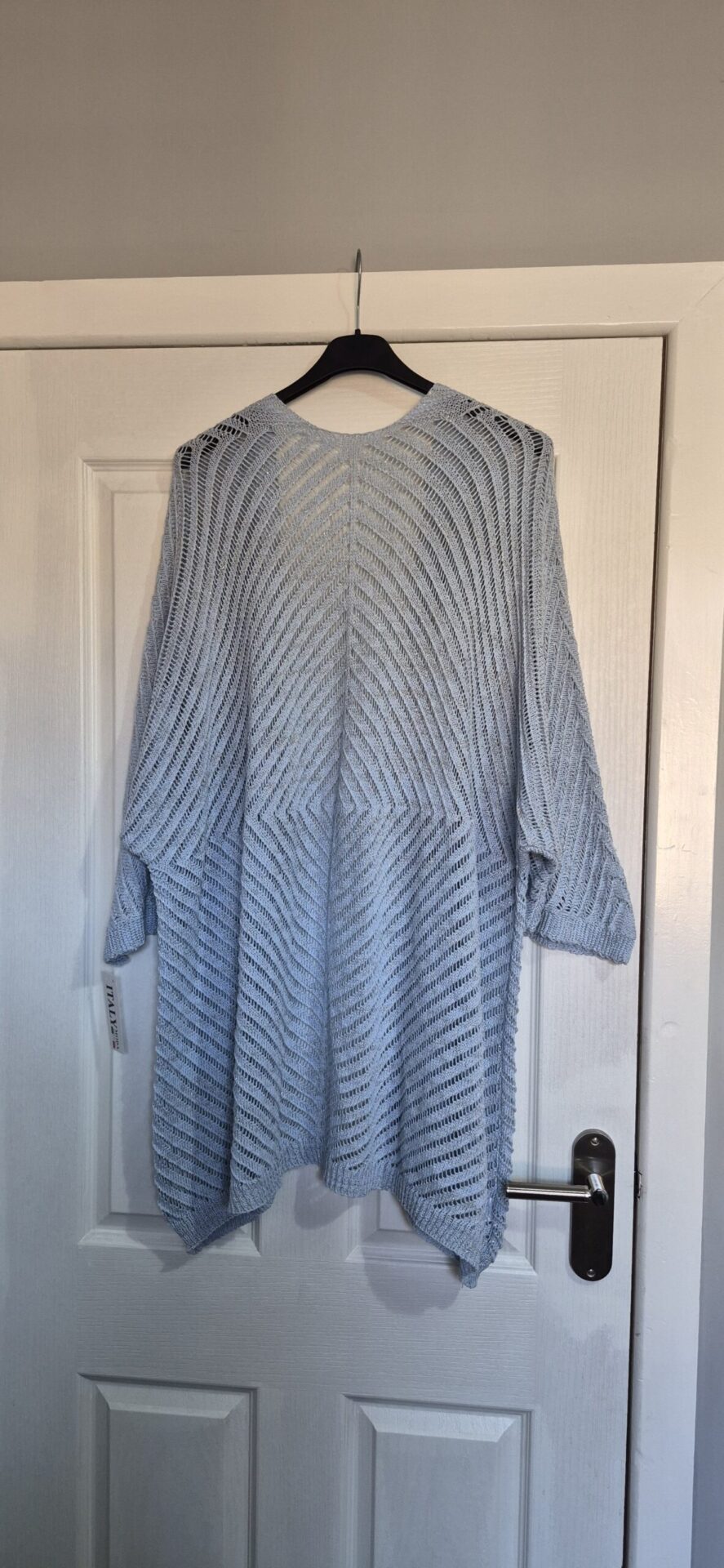 New Ladies Lacy with fleck Sky Blue Cardigan One Size fits sizes 18 20 22 24 - Image 2