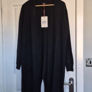 New Ladies Black Soft Cardigan One Size fits sizes 16 18 20 22