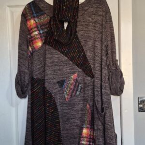 New Ladies Brown Marl Colourful Snood Jumper One Size fits sizes 16 18 20 22