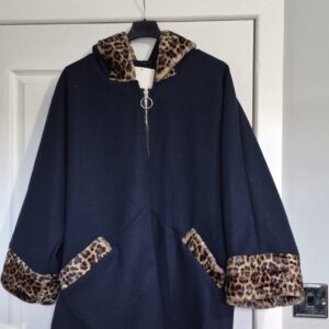 New Ladies Blue Zip up Jacket One Size fits sizes 16 18 20 22