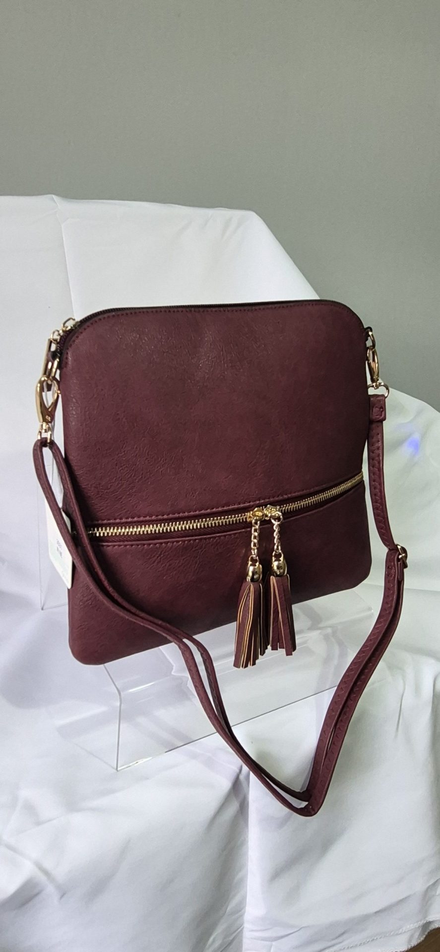 Wine Tassel Crossbody Bag - Image 7